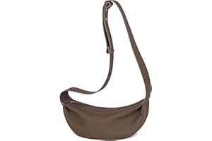 DONNAIN Genuine Leather Sling Bags Crossbody Women, Minimalist Style Casual Chest Bags with Wide Strap