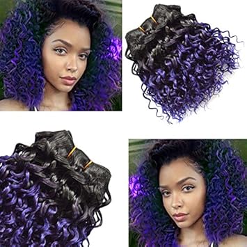Amazon Com 6 Pcs Lot 7a Grade 1b Purple Ombre Human Hair Bundles