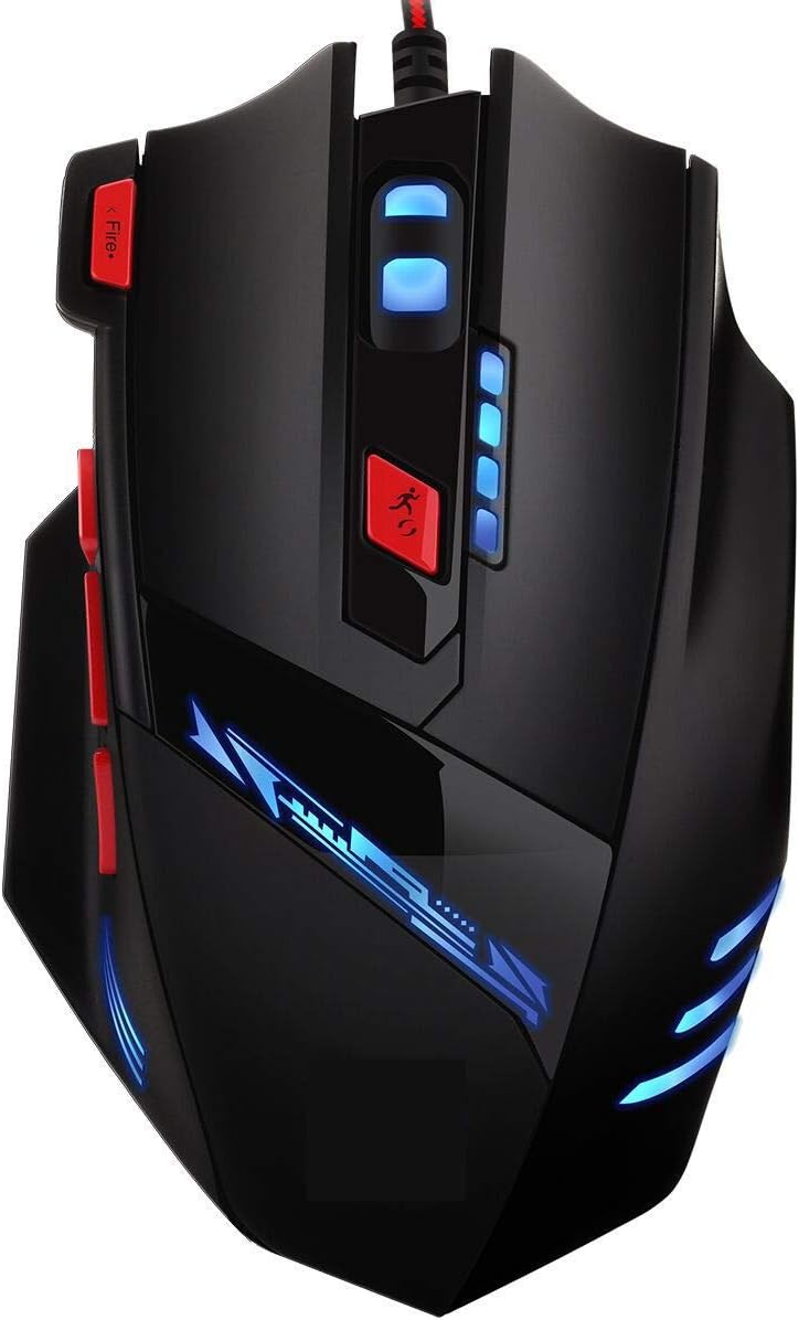 XiY Ergonomic Mouse Wired Gaming Optical Sensor Game in Your Hand Naturally Fit The Natural Curve of Mouse Mouse Game Design Your Colorful Light Fantastic Ambient Lighting,Black