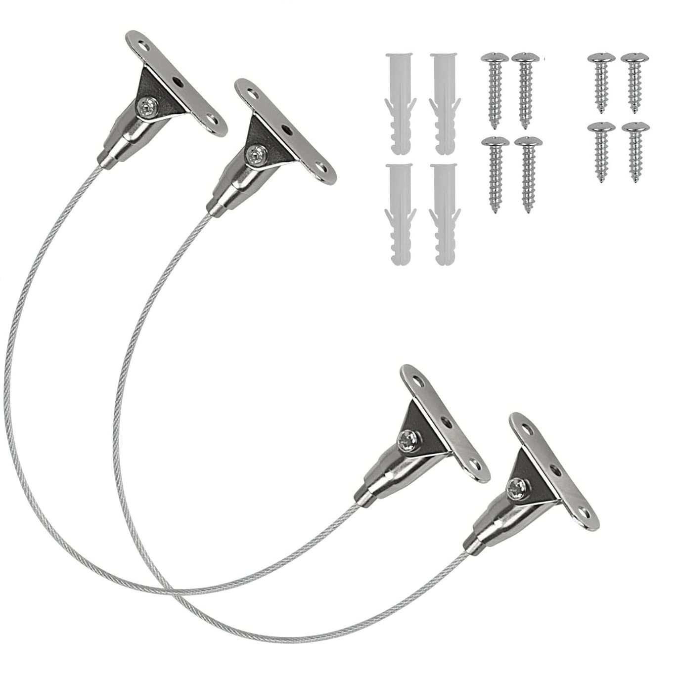 Furniture Anti-Tip Straps - Steel Cables Furniture Anchor Kit for Baby Safety (Mounting Hardware Included) Pack of 2，for Bookshelf, Dresser, Cabinet, Earthquake Protection for Babies and Pets