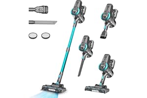 DEVOAC Cordless Vacuum Cleaner, Ultra-Lightweight Stick Vacuum, 2200mAh Battery Up to 40mins Runtime, 6 in 1 Powerful Handhel