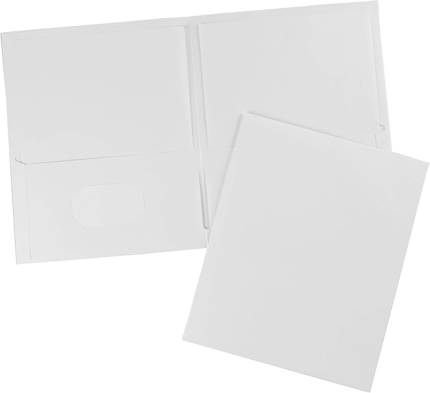 AVERY Two Pocket Folders, Holds up to 40 Sheets, Business Card Slot, 25 White Folders (47991) : Photo Presentation Portfolios : Office Products