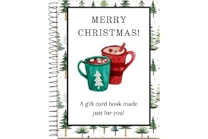 Livre de cartes cadeaux de Noël 17,2 x 13,9 cm, porte-cartes de Noël, organisateur de cartes de vœux de Noël, cadeaux pour la