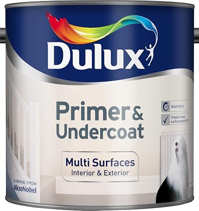 Dulux Primer Undercoat Paint 2.5L White Interior Exterior Wood Metal Masonry