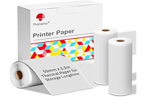 Phomemo Transparent Thermal Sticker Paper, Printer Paper Self-Adhesive Compatible with Phomemo M02/M02S/T02/M832 Thermal Prin