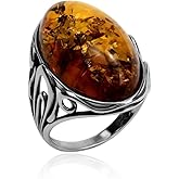 Ian and Valeri Co. Baltic Amber Sterling Silver Oval Large Ring