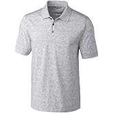 Cutter & Buck Men's Drytec Cotton+ Jersey 35+ UPF Advantage Space Dye Polo Shirt Shirt, Elemental Grey, Large