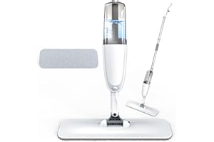 ScrubWiz Spray Mop, Wet Dry Hardwood Floor Cleaning Mop with Washable Reusable Pad, with 500ML Sprayer for Tile, Wood, Laminate, Vinyl & Marble Floor Cleaning, Lightwhite