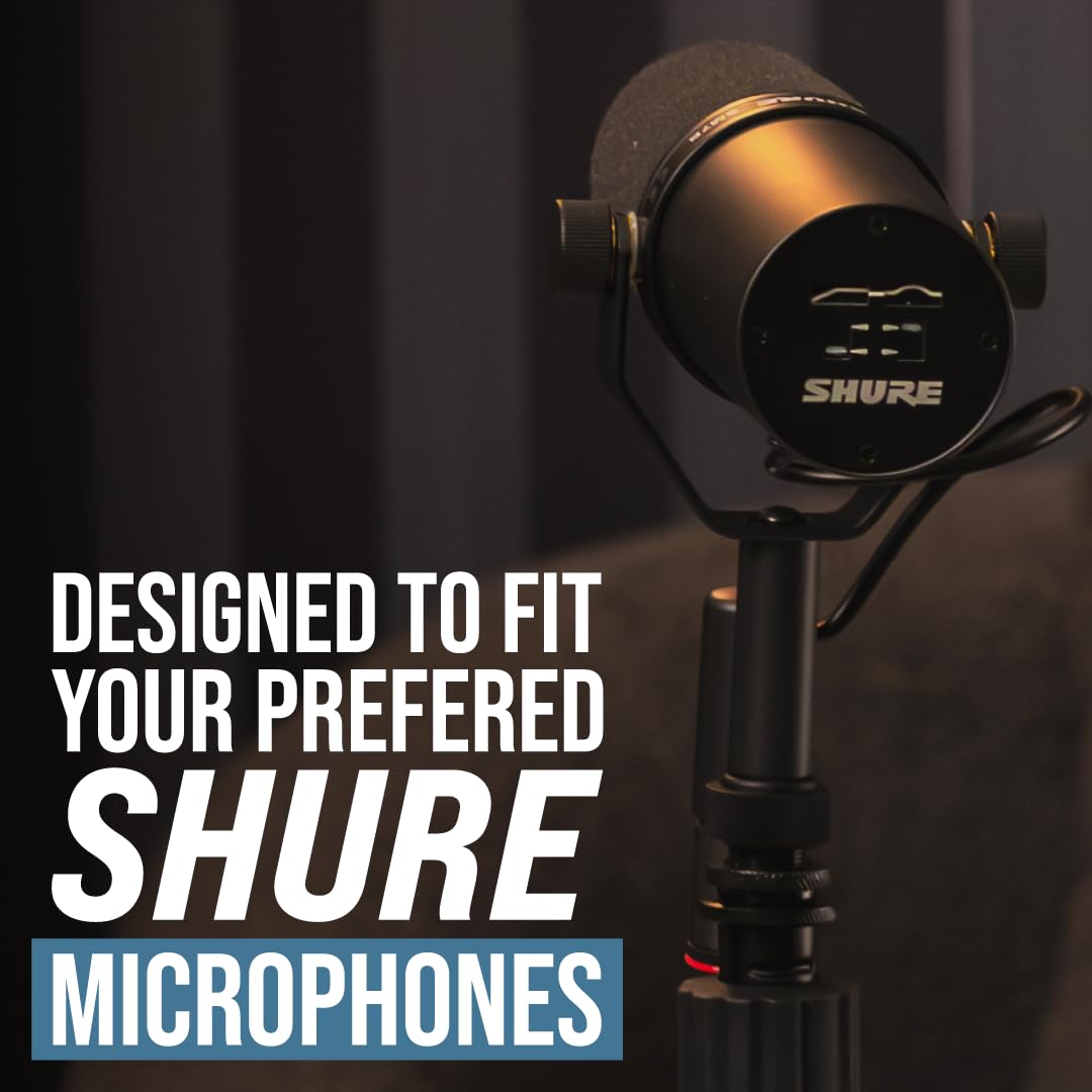 Shure by Gator Round Base Desktop Mic Stand with Standard Height-Adjustable Twist Clutch and 6