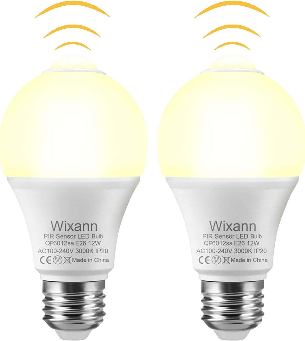 Smart Motion Sensor Light Bulbs, Built-in Motion Detector and Photocell Sensor, Automatic on/Off, Dusk to Dawn, A19/E26/120V/12W/1000lm for Porch Hallway Stairs Garage (2Pack, 3000K Warm White)