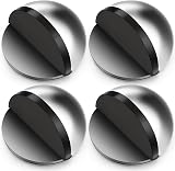 Hotop Self-Adhesive Floor Door Stop Oval Stainless Steel 4 Pcs Silver