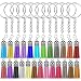 Selizo 100Pcs Key Chain Ring with Chain and Tassel Pendants Bulk for Keychain Crafts Jewelry Making