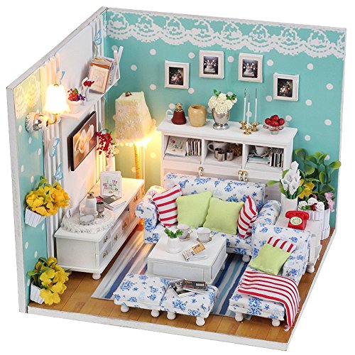 Flever Dollhouse Miniature DIY House Kit Creative Room With Furniture and Glass Cover for Romantic Artwork Gift( Honey Voice of Butterfly )