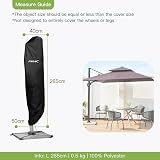 AWNIC Parasol Cover Waterproof Patio Umbrella Cover with Telescopic Rod view 2