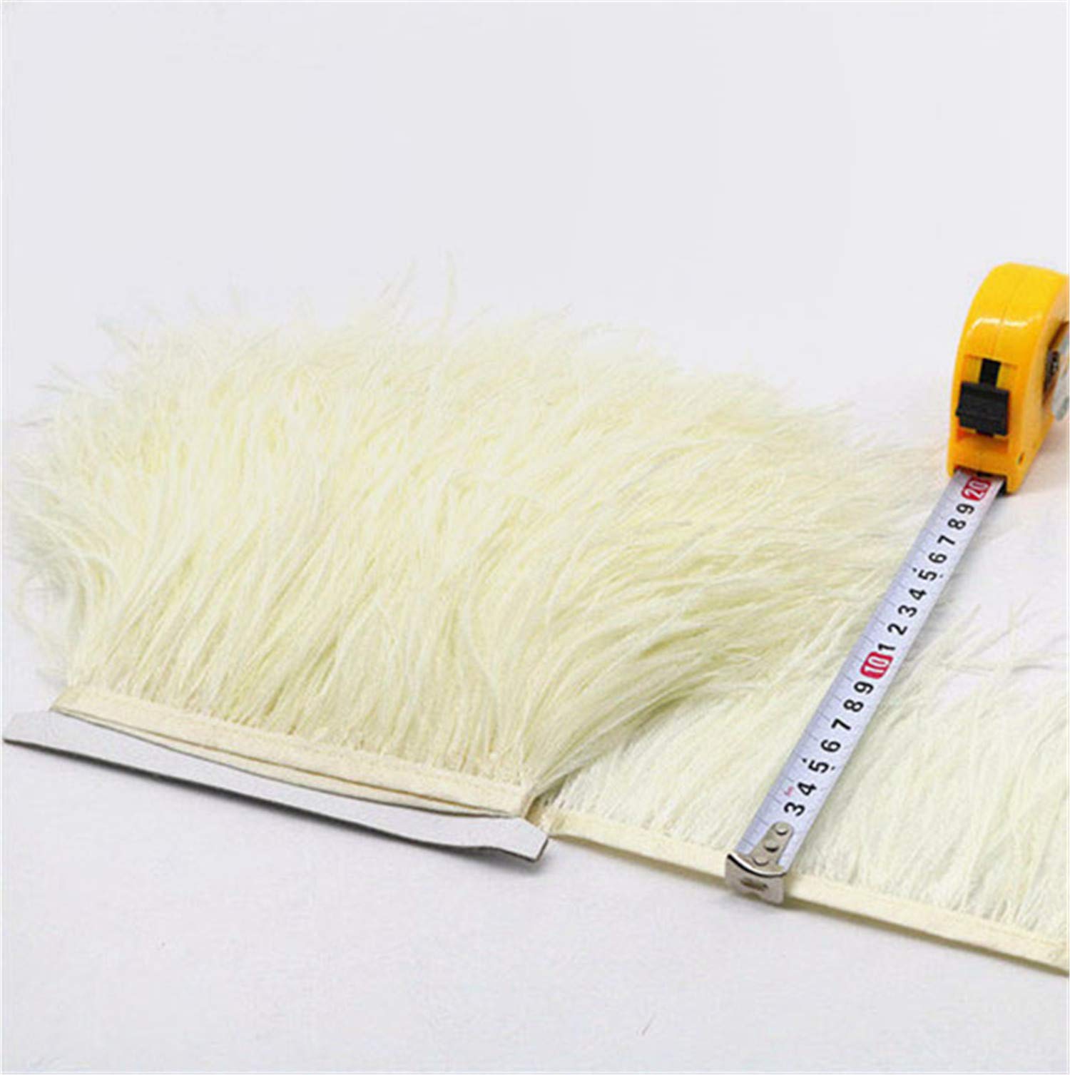 34 Colours Quality Ostrich Feather Trimming Fringe for Millinery Craft Dress Making (Cream)…