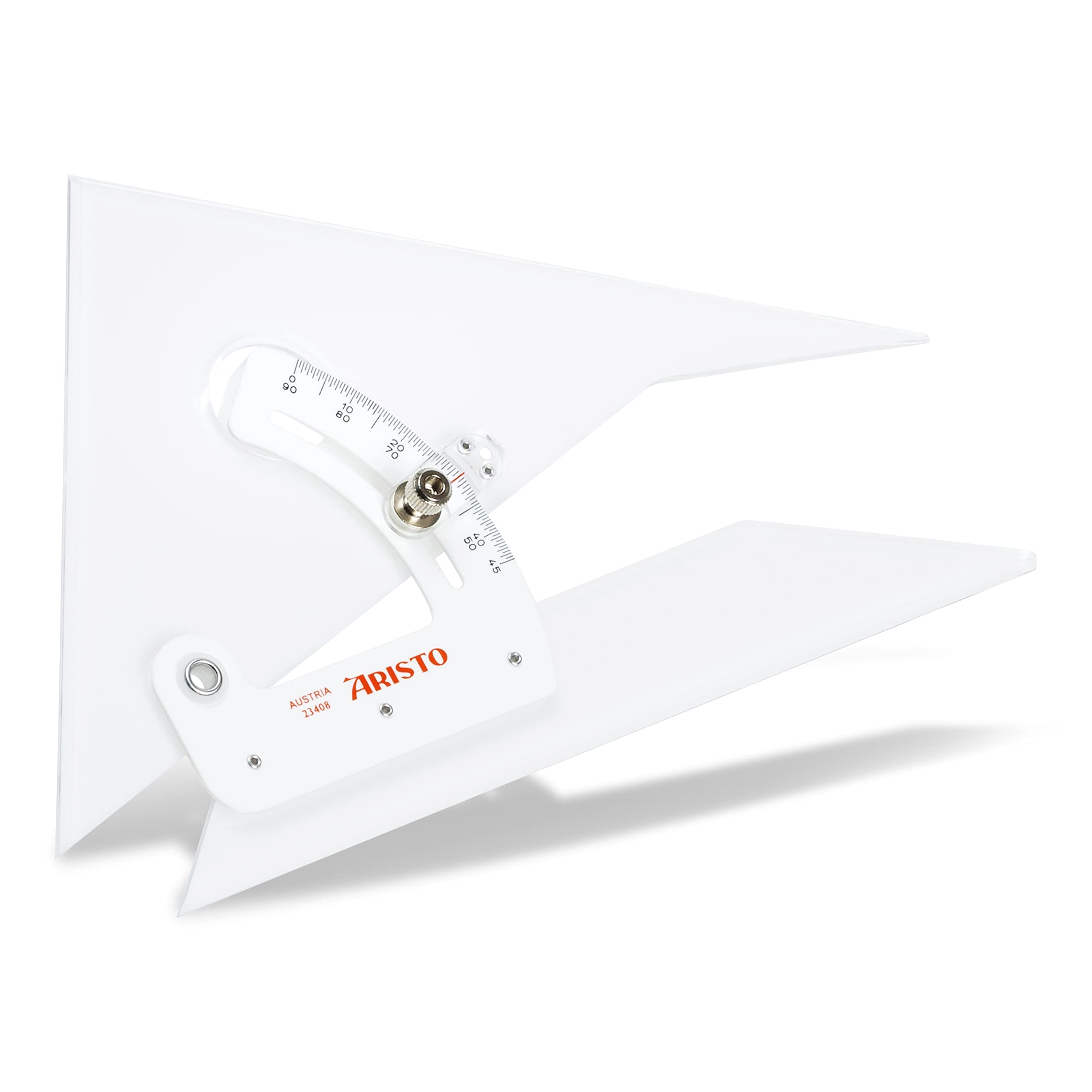 Aristo AR23408 Angle Angle 20 cm - 8 Inches (Angle and Protractor, Facets on All Sides, 3.5 mm Crystal Clear Plexiglass) Transparent