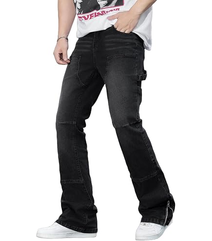 Amazon.com: Giraropa Men's Splash Ink Print Patchwork Jeans