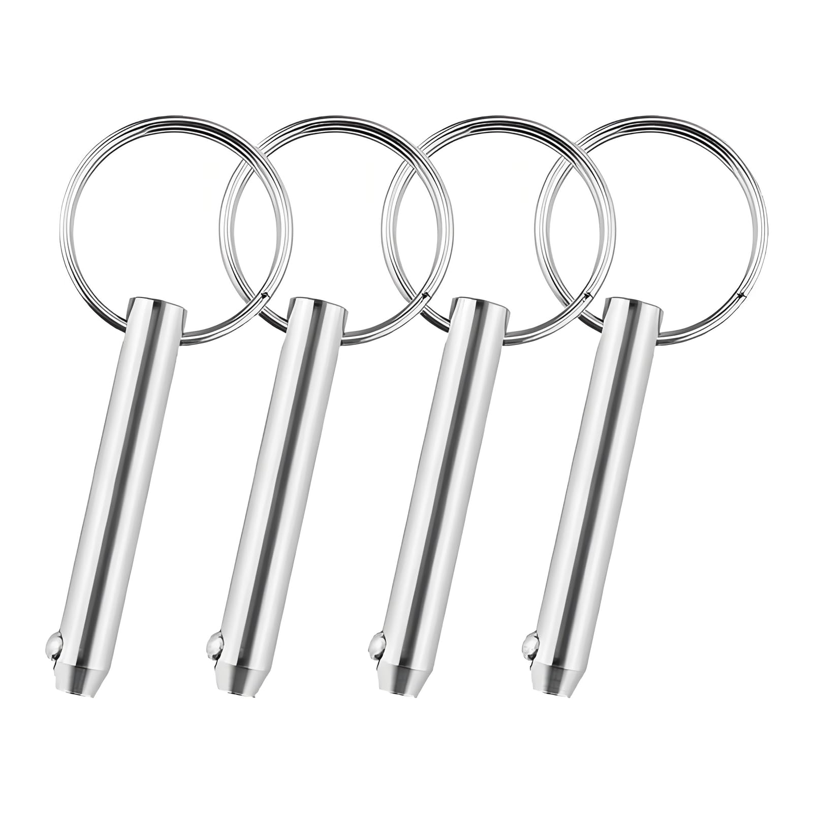 4Pcs Quick Release Pins, Quick Release Pin with Spring Loaded Ball End Circle Ring, Stainless Steel Safety Pin Locking Pins Marine Hardware Bimini Tops Pin for Boats Mechanics Shipbuilding (10x65mm)