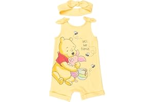 Disney Minnie Mouse Winnie the Pooh Lion King Lilo & Stitch Simba Romper and Headband Newborn to Toddler