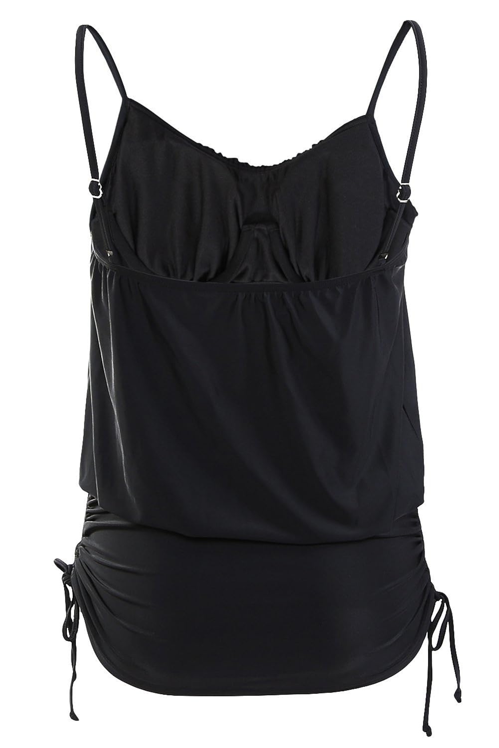 boldgal women's beach swimwear sleeveless spaghetti strap beach top (black)