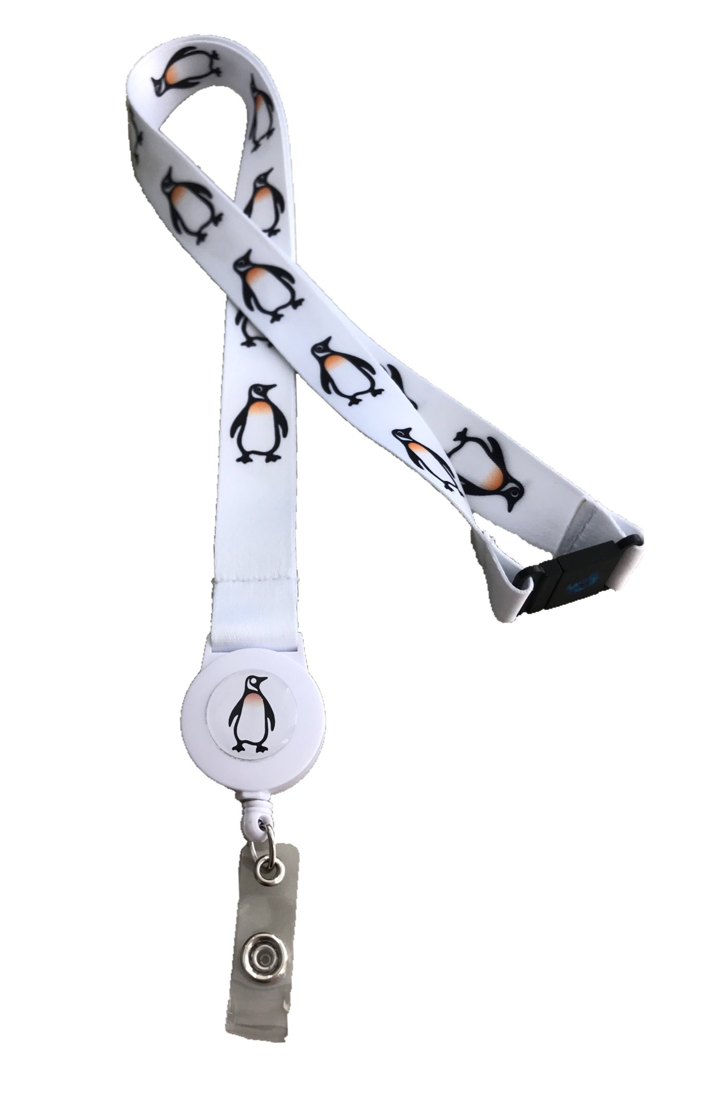 20mm Badge Reel Lanyard with Safety Breakaway (Penguin)