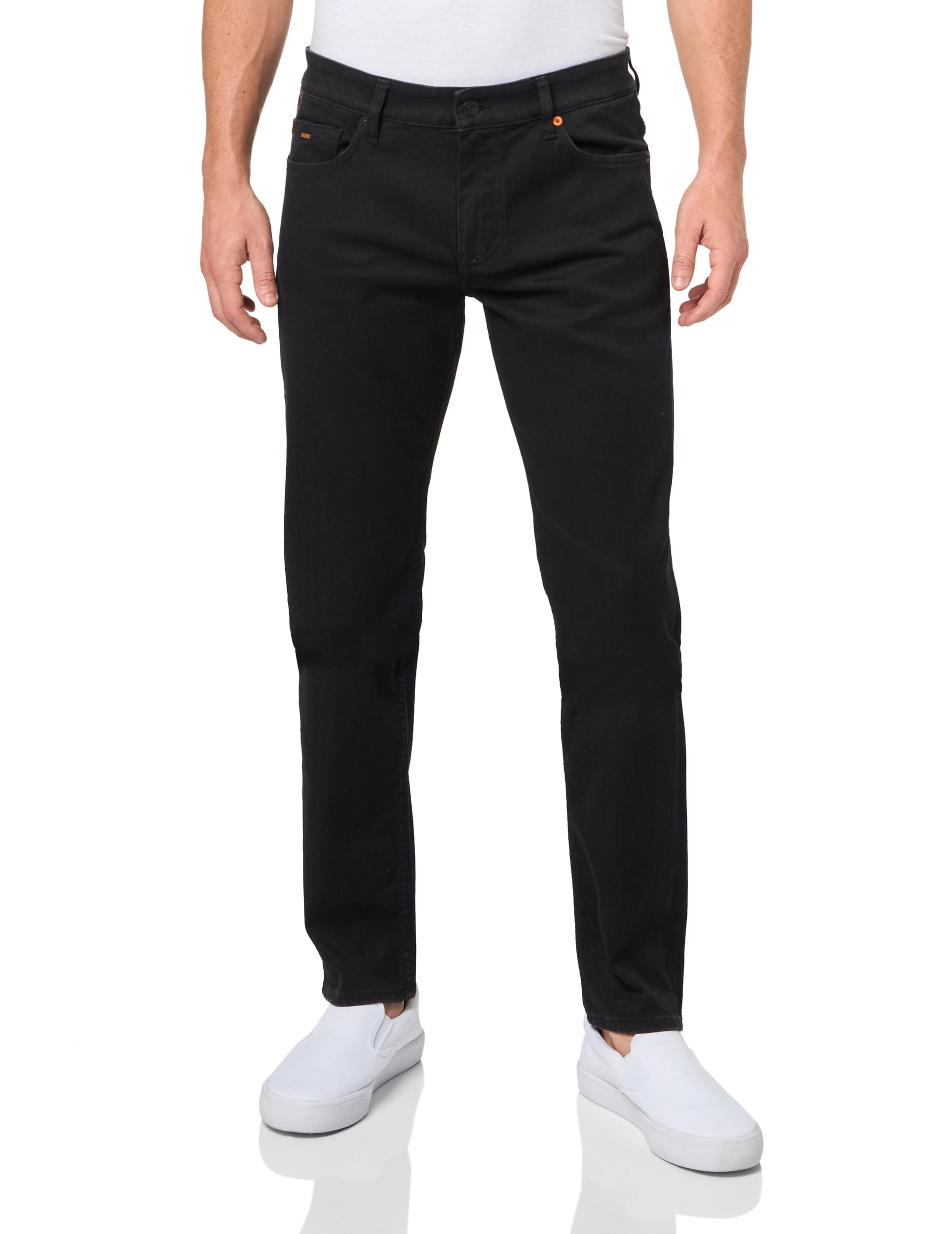 BOSS Herren Delaware Slim-Fit Jeans - Italienischer Stretch-Denim In Schwarz