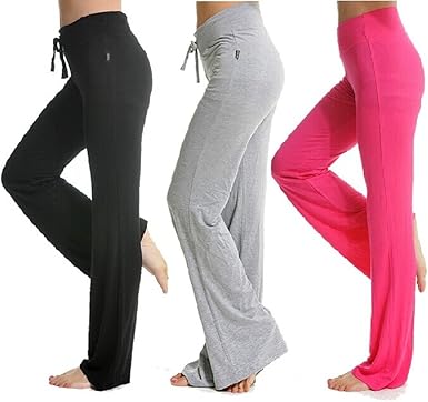 Women's Solid Wide Leg Palazzo Yoga Pants(Pink) at Amazon Women’s