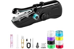 DRAWSKIN Portable Handheld Sewing Machine for Beginners - Mini Hand Held Sewing Machine for Adults - Small Cordless Stitching Machine for Home Travel
