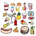 20 Pcs Random assorted 3-10cm Iron On Embroidered Applique DIY Decoration Patch Set - Hamburger French Fries Ice Cream Fruit Pineapple Cherry Strawberry Milk Balloon Banana Cocktail Donut Patch