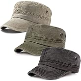 Men's Cadet Army Caps Cotton Military Caps Flat Top Cap