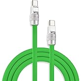 chubbycable Chubby 2.0 USB C 240W Fast Charging Cable Silicone Soft Durable USB C Cable Extra Thick Charger Cord Compatible with iPhone 17-15 Series iPad, Green, Type-C to Type-C, 6.6FT