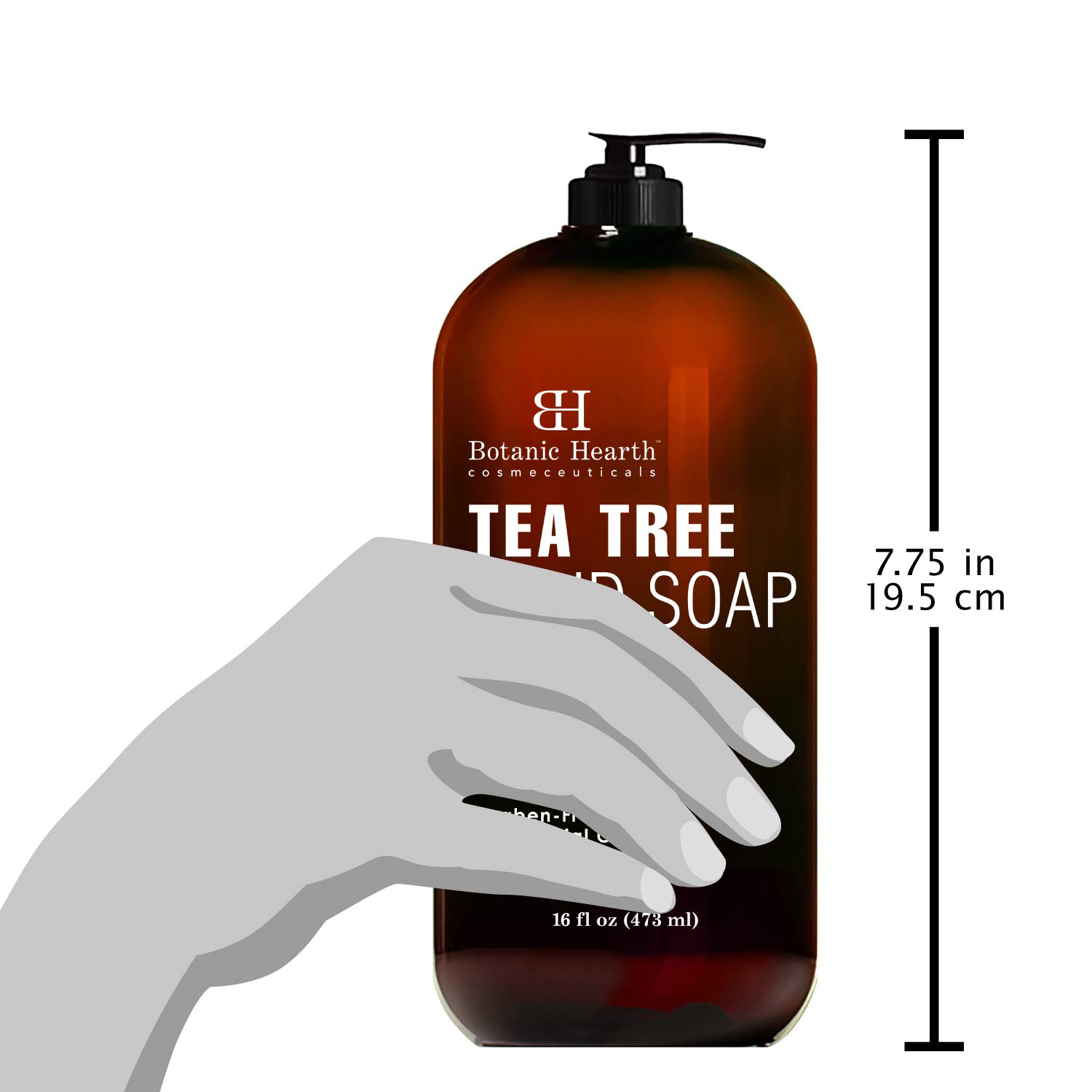 Botanic Hearth Tea Tree Liquid Hand Soap - Sulfate Free Formula - Multi Purpose Hand Wash with Aloe Vera and Therapeutic Grade Tea Tree Oil, Pump Dispenser - 16 fl oz : Beauty