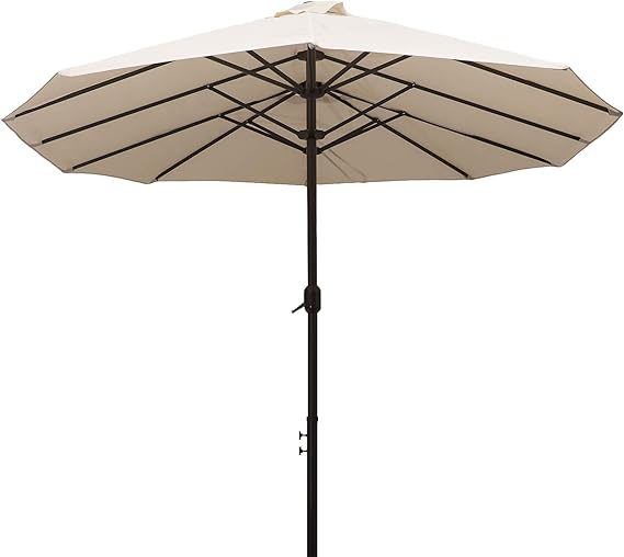 Outsunny Sombrilla Grande 4.6m Parasol Doble Sombrilla Jardín con