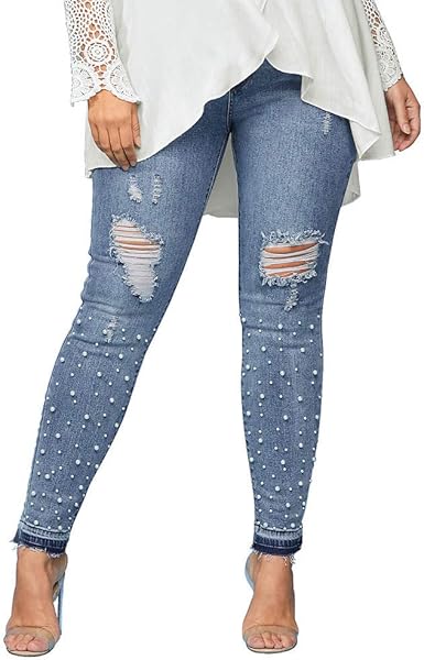 embellished pearl jeans