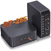Reatan Oculink Gaming Mini PC, Ryzen 7 255(up to 4.9GHz) Barebone Mini PC | Radeon 780M, 2x 8K USB4, HDMI 2.1, Wi-Fi 7, BT 5.4, Quad-Display, Built-in Mic &amp; Speakers, NO OS/RAM/SSD, Gaming &amp; Office