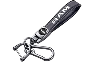 TACOMA Genuine Leather Car Keychain for Dodge RAM 1500 2500 3500 Key Chain for Men and Women Family Present Key Ring Accessories(Black)