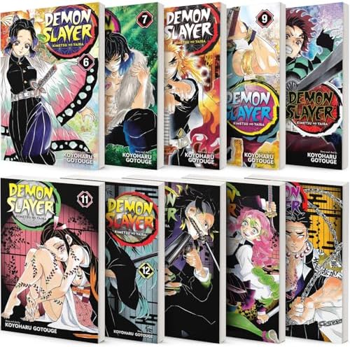 Demon Slayer Manga Collection Vol (10-15) 6 Books Collection by