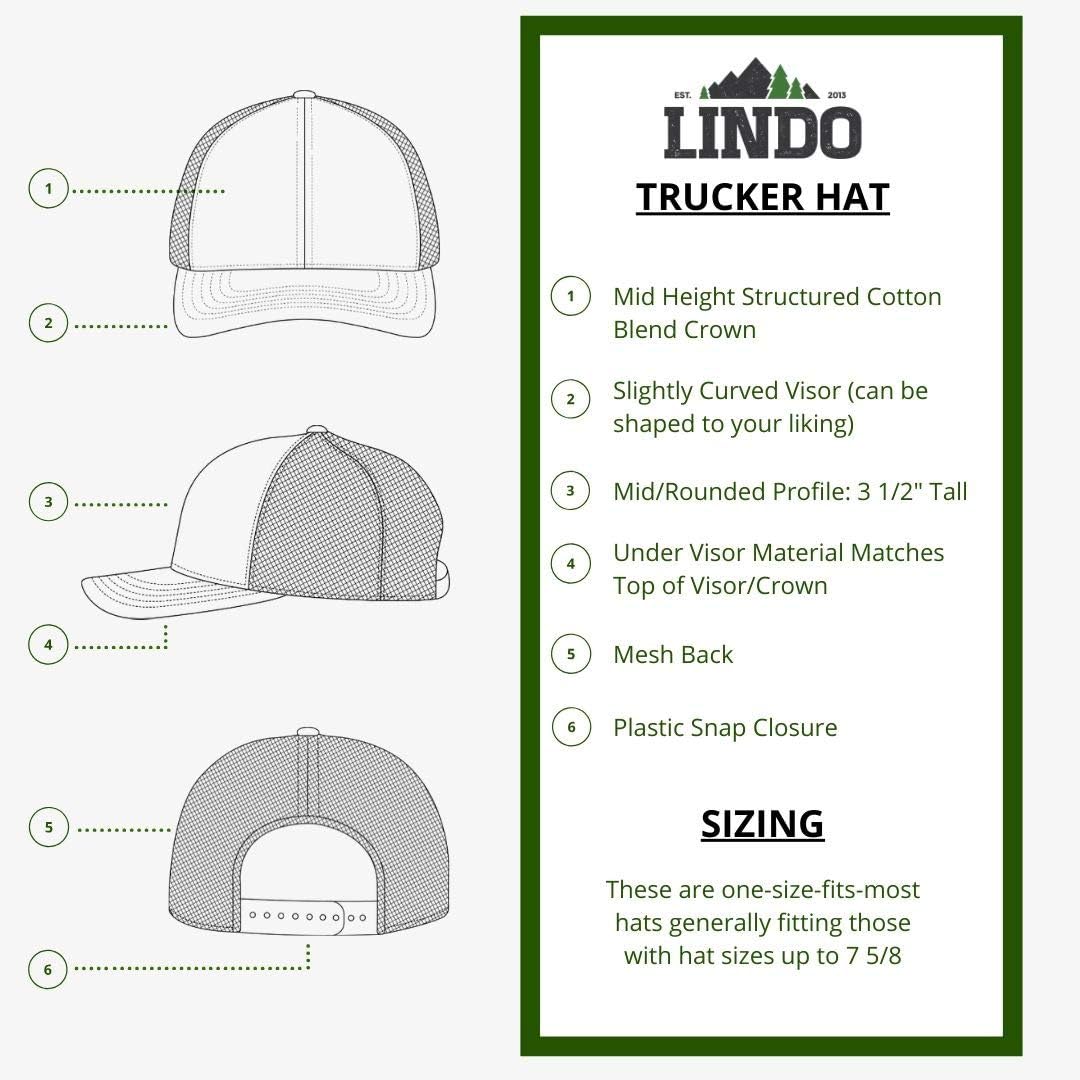 LINDO Trucker Hat - Great Outdoors Collection (Black/Graphite): Clothing