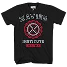 Marvel Avengers X-Men Professor Xavier Institute Logo Fantastic Four X-Force Adult Mens Graphic Tee T-Shirt Black (Medium)