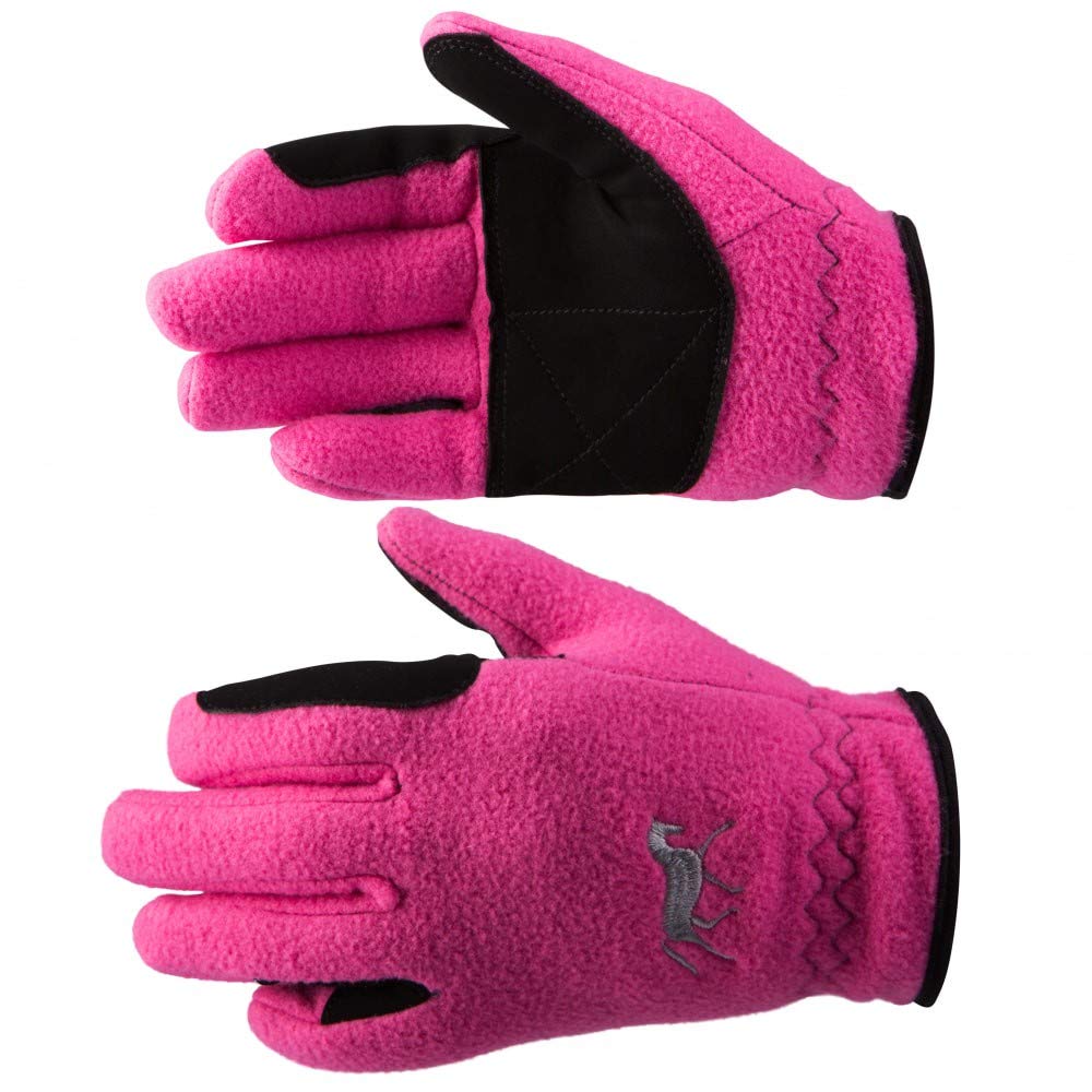 HORZEKids' Fleece Winter Horse Riding Gloves with Pony Design