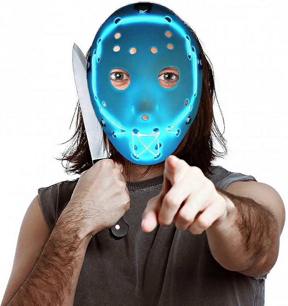 LED Purge Mask Light up Scary Halloween Mask for Men Women