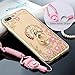 DRUnKQUEEn iPhone 8 Plus Case, iPhone 7 Plus Case, Deluxe Edition Rhinestones Soft Cases with Ring Holders & Hand Straps for iPhone 7Plus 8Plus