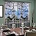 AerWo Halloween Curtains, 2PCS Spider Web Bats Curtains, Black Lace Door Curtain Panel Decor for Halloween Window Decorations, 40 x 84 Inch