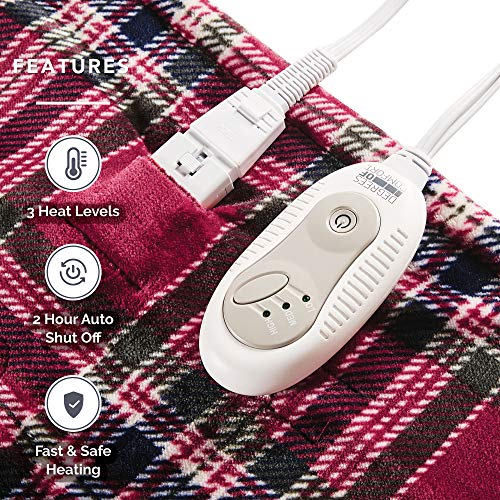 Degrees of Comfort Plush Sherpa Electric Heated Throw Blanket for