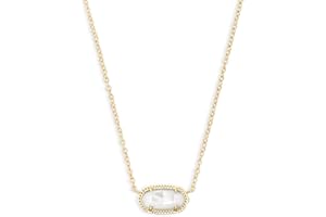 Kendra Scott Elisa Oval Pendant Necklace in Red White and Blue Star Illusion and Gold