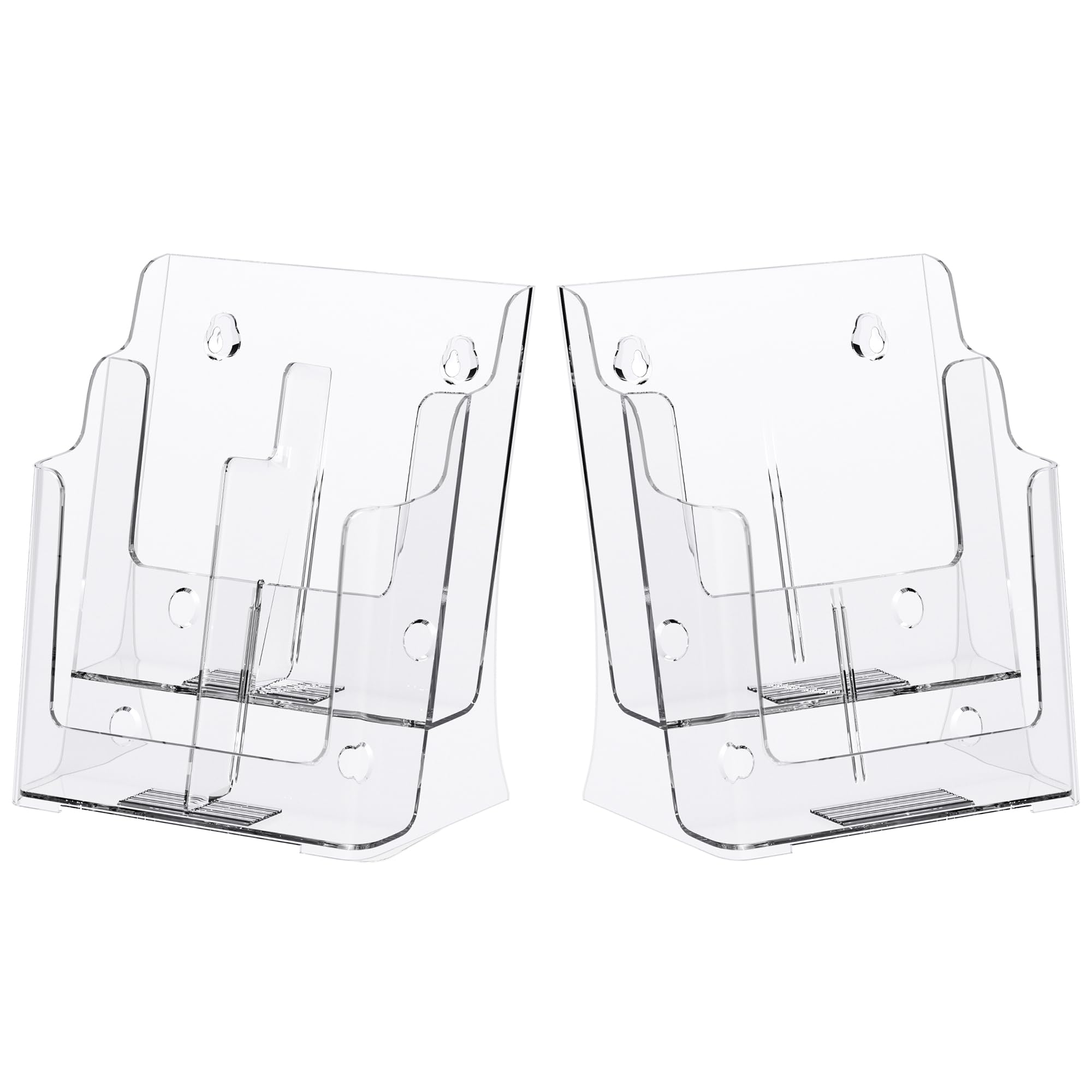 Photo 1 of ***JUST ONE***** zavekia 2 Pack 2 Tier Acrylic Brochure Holder 8.5 x 11 inch, Clear Literature Organizer Magazine Stand with Removable Divider for 4 x 9 inch Brochures,Magazine Holder,Flyer Holder