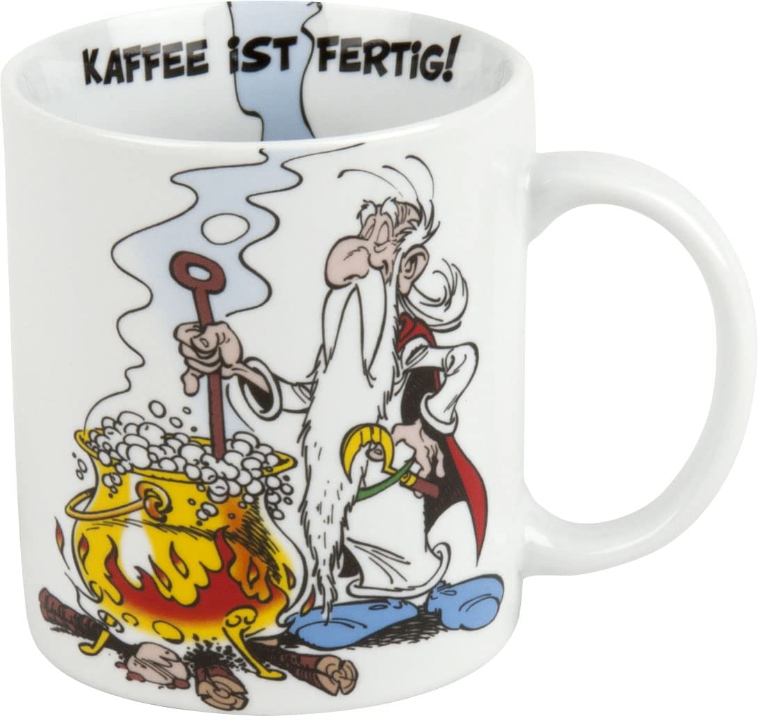 Könitz Asterix Coffee Mug, Porcelain, Miraculix - Kaffee ist fertig, Multi-Colour, 11.0 x 8.0 x 9.2 cm