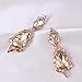 Miraculous Garden Women's Silver Gold Rose Gold Tone Plated Crystal Rhinestone Drop Earrings for Mother's Day (Gold tone plated champagne crystal)