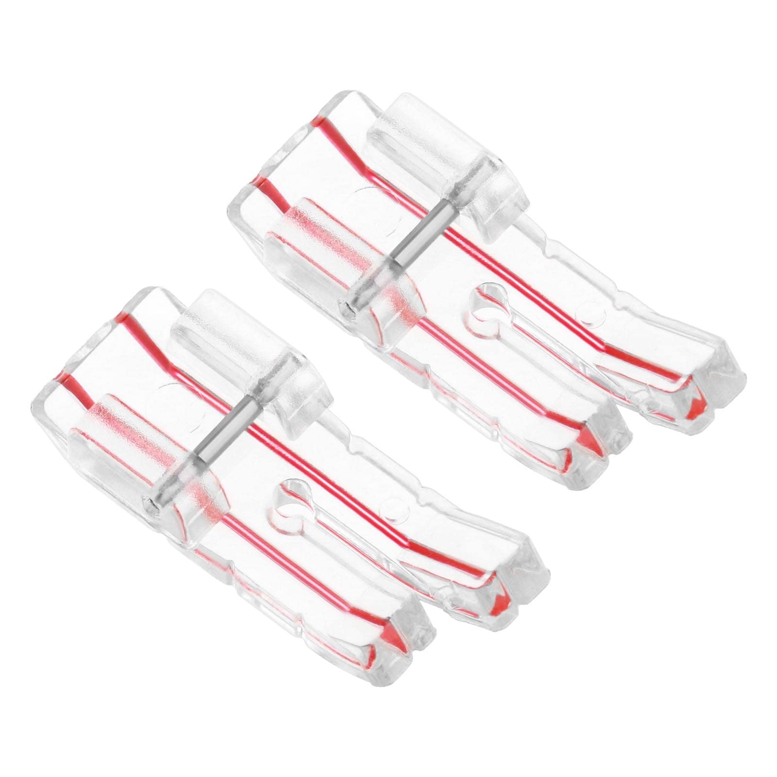 EMSea 2PCS 1/4 Inch Quilting Presser Foot for Low Shank Snap-On Domestic Sewing Machine Clear View Patchwork Foot Compatible with Brother Compatible with Singer