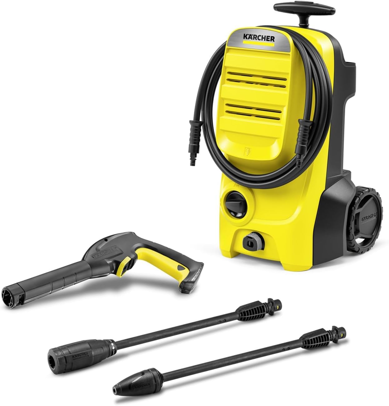 Kärcher Hochdruckreiniger K 4 Classic, Druck: max. 130 bar, Fördermenge: 420 l/h, Flächenleistung: 30 m²/h, Wasserfilter, Gewicht: 4,6 kg, Hochdruckschlauch und -Pistole, Dreckfräser, Strahlrohr 2